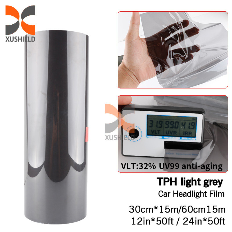 XUSHIELD Yüksek Kaliteli TPH TPU Araç Farı Tint Film Işık Siyah Duman Siyah Kuyruk Işık Farı Tint Film