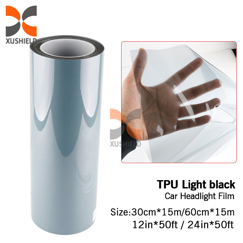 XUSHIELD Yüksek Kaliteli TPH TPU Araç Farı Tint Film Işık Siyah Duman Siyah Kuyruk Işık Farı Tint Film