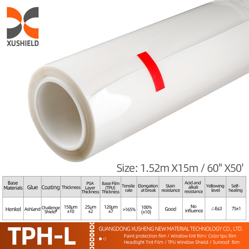 TPH 1.52*15M Yüksek Parlaklıklı Rulo CLEAR Şeffaf Yapıştırıcı Araç Beden Boya Koruma Ppf Film Tph