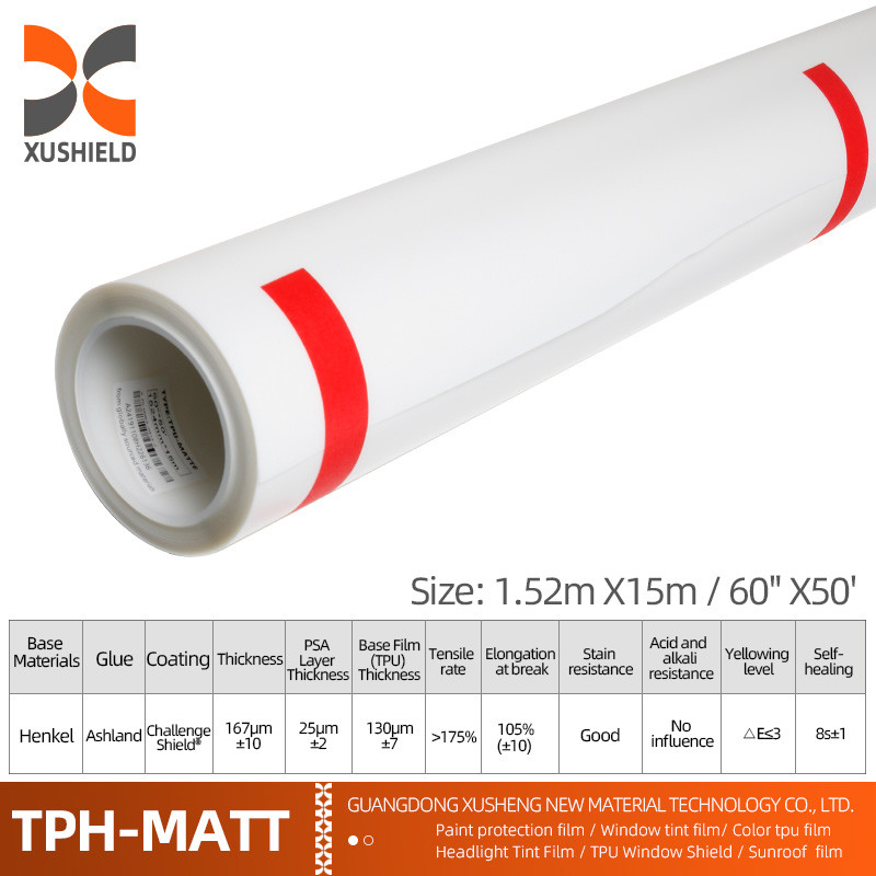 TPH 1.52*15M Yüksek Parlaklıklı Rulo CLEAR Şeffaf Yapıştırıcı Araç Beden Boya Koruma Ppf Film Tph