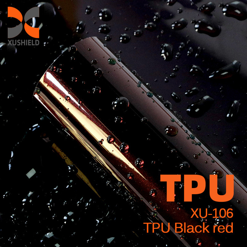 TPU Siyah Kırmızı 5 Yıllık Garanti Isı Onarım Parlaklık Çizik Karşıtı Sararmaz Araba Sargısı TPU TPH PPF Boya Koruma Filmi