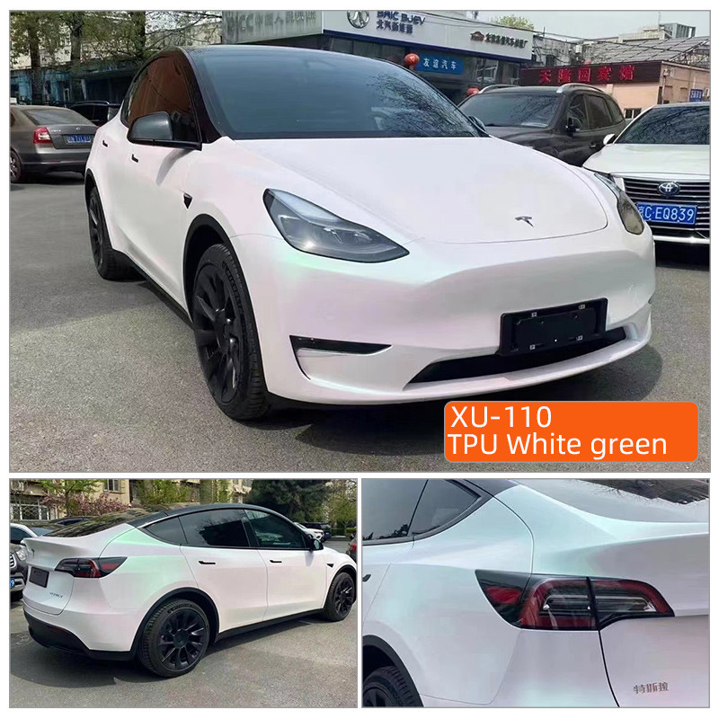 TPU Beyaz yeşil 1.52m*15m yeşil turuncu gri ısı kendi kendine iyileşen tpu PPF renk değişikliği ppf otomotiv anti çizim araba boyası yüzey koruyucu filmi