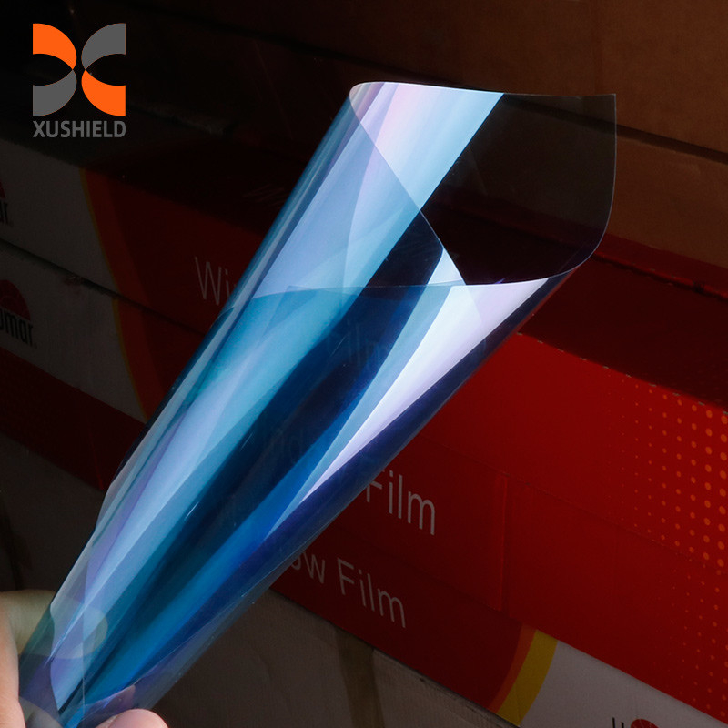 CH6099 Mavi Mor Kameleon Tint 2Mil Isı Kısaltma Renk Değiştirme Kameleon Pencere Tint Film Araba Ön Camı için
