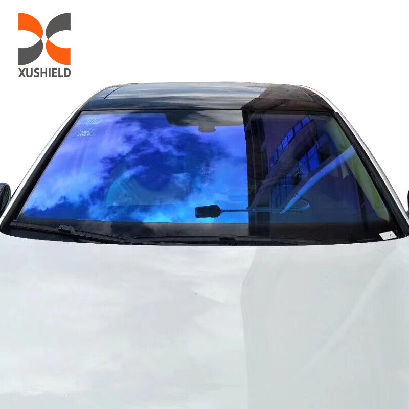 CH6099 Mavi Mor Kameleon Tint 2Mil Isı Kısaltma Renk Değiştirme Kameleon Pencere Tint Film Araba Ön Camı için