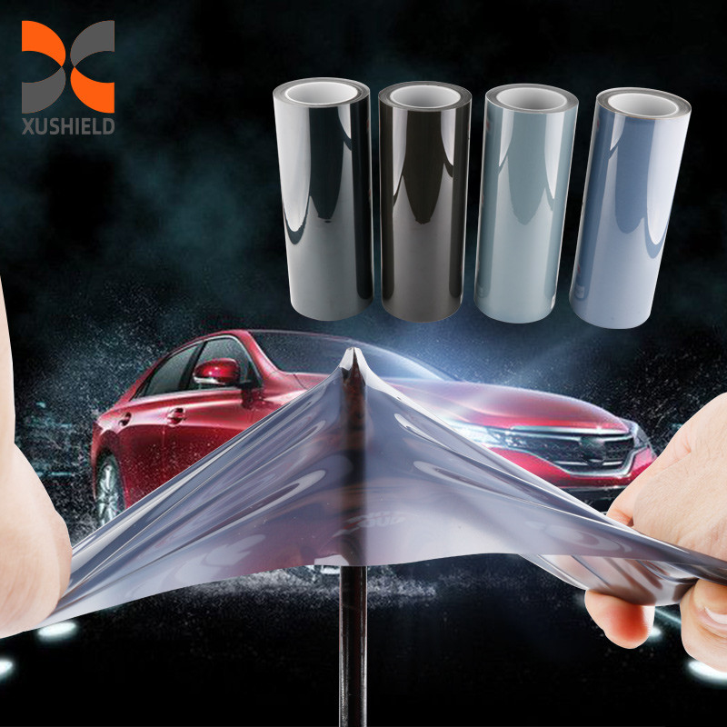 Dumanlı Siyah PPF 7.5mil Kendiliğinden İyileşen TPU Farlar Tint Film Anti Küçük Çizikler Koruma TPU Araç Lambası Tint Film