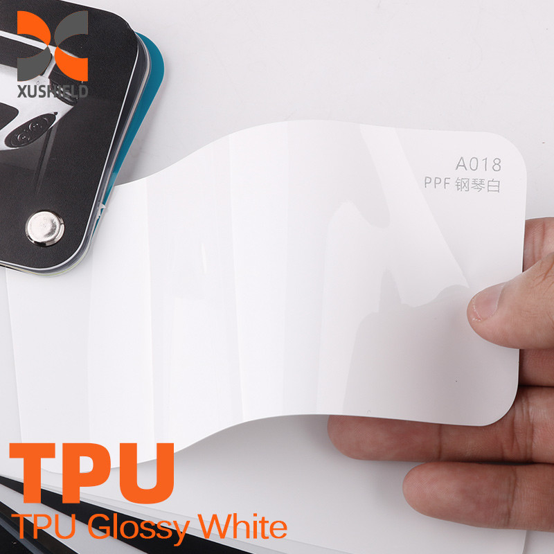 1.52x15m TPU Parlak beyaz Vinyl Hava Balonu Serbest Paket Parlak Gökyüzü Gri Boya Koruma Akıllı Renk PPF Araç Renk Değiştirme Filmi TPU tph PPF rengi