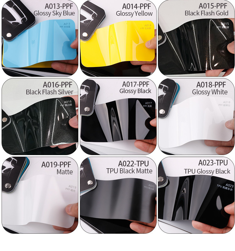 1.52x15m TPU Parlak beyaz Vinyl Hava Balonu Serbest Paket Parlak Gökyüzü Gri Boya Koruma Akıllı Renk PPF Araç Renk Değiştirme Filmi TPU tph PPF rengi