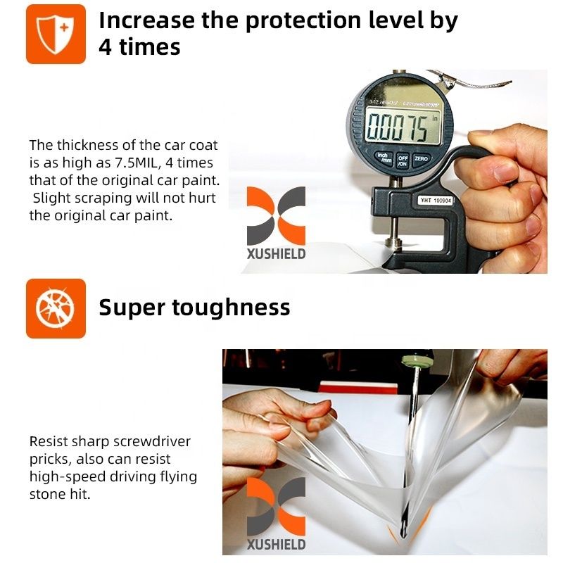 Siyah TPH/TPU PPF Koruma Filmi Araçlar için 5-8 Yıl Dış Mekan